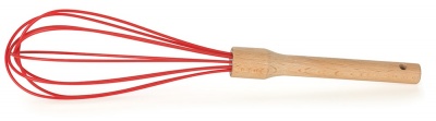 Batedor de ovos silicone com cabo de bamboo